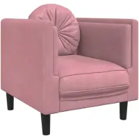 Syfax Fauteuil avec coussin rose velours