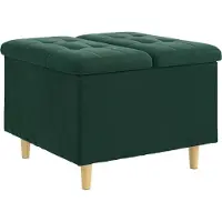 Syfax Pouf de rangement Vert foncé 60 x 60 x 45 cm Velours
