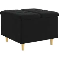 Syfax Pouf de rangement avec coussin Noir 60 x 60 x 45 cm Velours