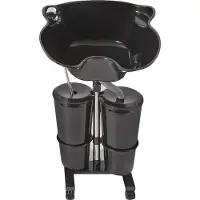 OEM Shampoo-Basin-Sink, réglable en hauteur, système de double récipient, noir