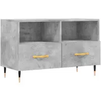 Syfax Meuble TV Gris béton 80x36x50 cm Bois d'ingénierie
