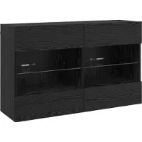 vidaXL Meuble mural pour télévision, 98,5 x 30 x 60,5 cm, noir, imitation chêne