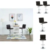 vidaXL Tabouret de bar 2 pcs simili cuir marron - Tabouret de bar