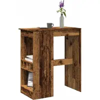 Prolenta Maison Exclusive - Table de bar avec étagère aspect bois ancien 90x47,5x103,5 cm Matériau dérivé du bois