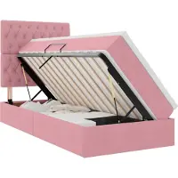 vidaXL Lit avec rangement et matelas Rose 90 x 200 cm Velours