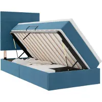 vidaXL Lit avec rangement et matelas Bleu foncé 90 x 190 cm Velours