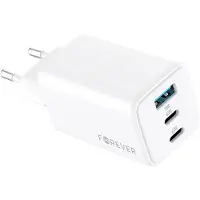 Forever chargeur secteur GaN PD QC TC-08-65ACC 2x USB-C 1x USB 65W blanc