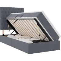 vidaXL Lit avec rangement et matelas Gris foncé 90 x 200 cm Velours