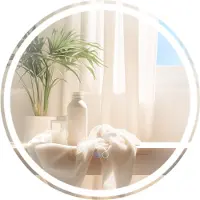 Costway Miroir de salle de bain LED 60 x 60 CM, miroir rond mural avec éclairage tamisé 3 couleurs, interrupteur tactile, antibuée
