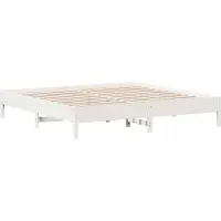 Syfax Cadre de lit sans matelas blanc 180x200 cm bois massif de pin