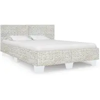 Prolenta Maison Exclusive - Sommier en rotin naturel gris 160 x 200 cm