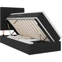 vidaXL Lit avec rangement et matelas Noir 90 x 190 cm Velours