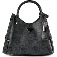 GUESS Jeans sac Meridian II noir logo 4G, triangle, doré