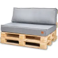 Blomster Coussins de palettes 120 x 80 set pour meubles en palettes Euro palettes EU Pallet Sofa cushion Le set se compose de 2 parties en couleur : gris clair