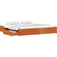 Syfax Cadre de lit Cire marron 180 x 200 cm Bois de Pin Massif
