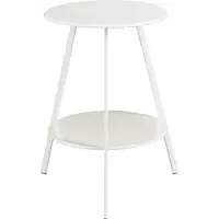 Mica Decorations Table d'appoint ronde Seatle pour l'extérieur – Table basse – Également utilisable comme support pour plantes – Métal – 58 x 46 cm – Blanc