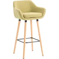 CLP Chaise de bar Grant - tissu, pieds en bois natura - Gris