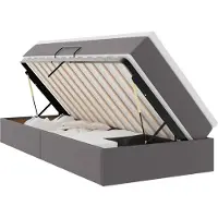 vidaXL Lit avec rangement et matelas Gris 100 x 200 cm Simili cuir