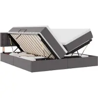 vidaXL Lit de rangement avec matelas Gris 200 x 200 cm Similicuir