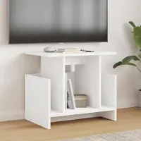 Prolenta Meuble TV exclusif - Dimensions : 50 x 35 x 45 cm - Couleur : blanc - Matériau : bois composite