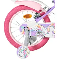 Volare Vélo enfant Unicorn - Fille - 16 pouces - Violet - Deux freins à main