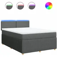 Syfax Sommier à lattes de lit avec matelas Gris foncé 160x200cm Tissu