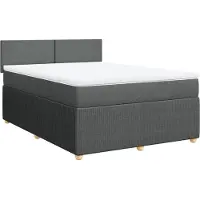 Syfax Sommier à lattes de lit avec matelas Gris foncé 160x200cm Tissu