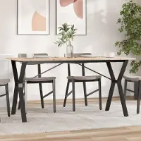 Prolenta Maison Exclusive - Table à manger cadre en Y 160x80x75 cm bois de pin massif acier