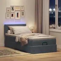 Prolenta Maison Exclusive - Cadre de lit ottoman avec matelas gris foncé 80x200 cm velours