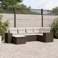 Prolenta Maison Exclusive - Salon de jardin avec coussins 6 pcs marron résine tressée