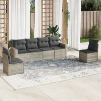 Prolenta Maison Exclusive - Salon de jardin 6 pcs avec coussins gris clair résine tressée