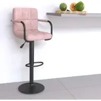 Prolenta Maison Exclusive - Tabouret de bar en velours rose