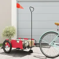 Prolenta Remorque de vélo exclusive - Rouge, en tissu Oxford et en fer