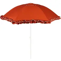 Mica Decorations Parasol inclinable à rayures - Parasol droit 238 x Ø195 cm - Protection solaire pour jardin ou balcon - Polyester, acier - Jaune, rose