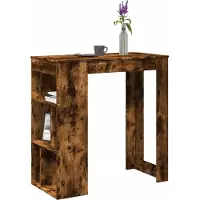 Prolenta Maison Exclusive - Table de bar avec étagère Chêne fumé 102x50x103,5 cm Matériau dérivé du bois