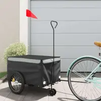 Prolenta Maison Exclusive - Remorque pour vélo, noire et grise, capacité de 30 kg, en fer