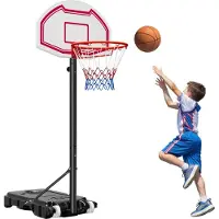 StarTech.com Panier de basket - Panier de basket portable - Réglable en hauteur de 1,6 à 2,1 m - Avec roulettes - Filet en nylon - Kit de panneau - Pour terrasse et bord de piscine