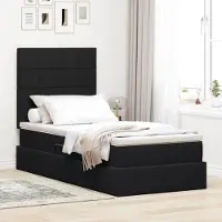 Prolenta Maison Exclusive - Lit à sommier LED avec matelas noir 100 x 200 cm, velours