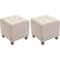 CLP lot de 2 poufs Pharaon, antique-clair