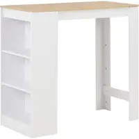 Syfax Table de bar avec étagère Blanc 110x50x103 cm
