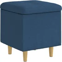 Syfax Pouf de rangement avec coussin Bleu 40 x 40 x 45 cm tissu