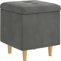 Syfax Pouf de rangement Gris foncé 40 x 40 x 45 cm Velours