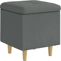 Syfax Pouf de rangement avec coussin Gris foncé 40 x 40 x 45 cm tissu