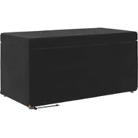 Syfax Tabouret Noir 81 x 41 x 40 cm Velours et Bois Composite