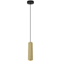 ITALUX Lampe suspendue moderne pour cuisine salon sur îlot laiton-noir tube carré 1xGU10 10W ANDER