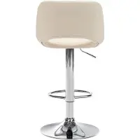 CLP Chaise de bar Camden - simili-cuir, structure chromée - Crème