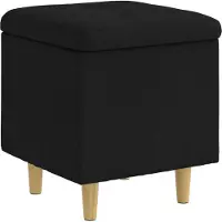 vidaXL Pouf de rangement avec coussin Noir 40 x 40 x 45 cm Tissu