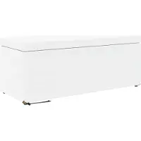 Syfax Tabouret Blanc Cuir Synthétique et Bois Composite