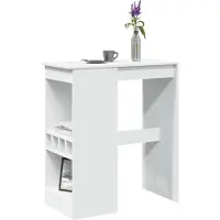 Prolenta Maison Exclusive - Table de bar avec étagère Blanc 90x47,5x103,5 cm Matériau dérivé du bois