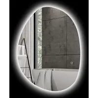 Northio Miroir de salle de bain LED, lumière et couleur réglables, 80 x 60 cm